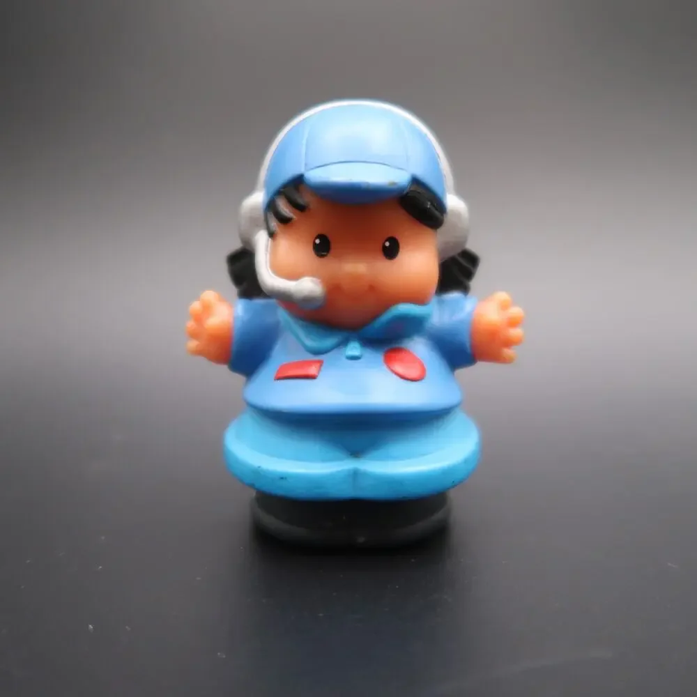 Fisher Price Little People Female Pilot Dark Hair Silver Headset Replacement Vtg